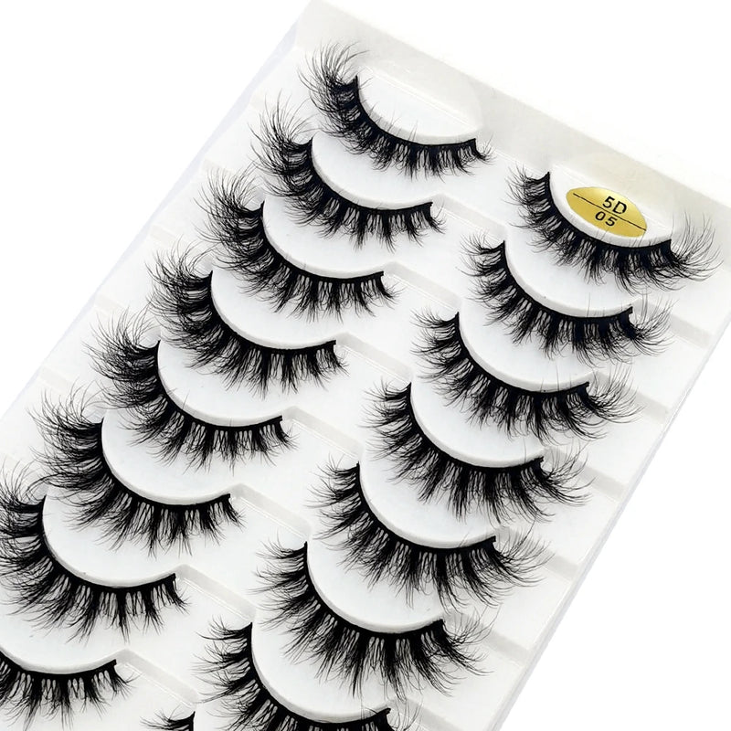 10 Pairs Natural 3d Mink Lashes Soft False Eyelashes Cross Messy Dense Eye Lashes Extension Makeup Faux Cils Maquillaje