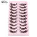 3/10 pairs Natural Lashes Mink Fluffy False Eyelashes Make up Tools Wispy Half Eyelashes 3D Cat Eye Eyelash Extensions Faux Cils