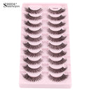 3/10 pairs Natural Lashes Mink Fluffy False Eyelashes Make up Tools Wispy Half Eyelashes 3D Cat Eye Eyelash Extensions Faux Cils