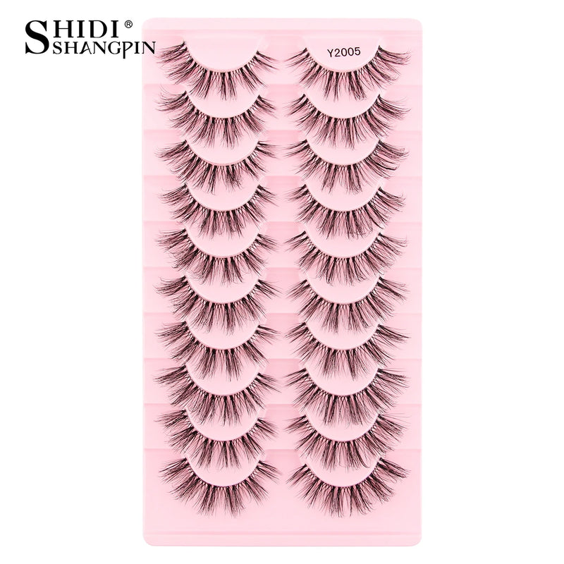 3/10 pairs Natural Lashes Mink Fluffy False Eyelashes Make up Tools Wispy Half Eyelashes 3D Cat Eye Eyelash Extensions Faux Cils