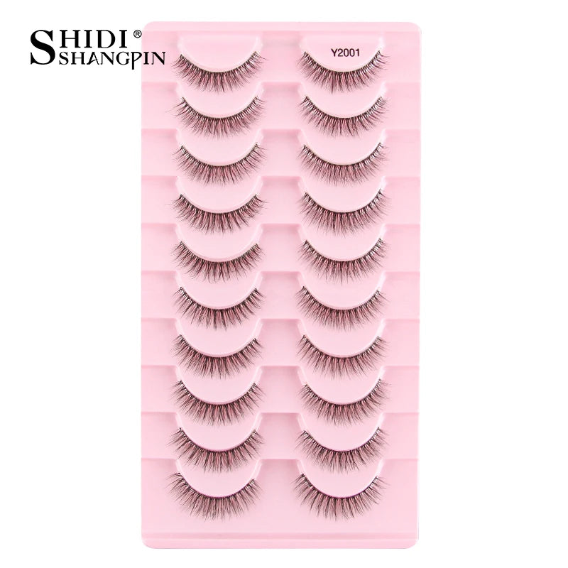 3/10 pairs Natural Lashes Mink Fluffy False Eyelashes Make up Tools Wispy Half Eyelashes 3D Cat Eye Eyelash Extensions Faux Cils