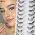 3/10 pairs Natural Lashes Mink Fluffy False Eyelashes Make up Tools Wispy Half Eyelashes 3D Cat Eye Eyelash Extensions Faux Cils