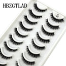 10 Pairs Natural 3d Mink Lashes Soft False Eyelashes Cross Messy Dense Eye Lashes Extension Makeup Faux Cils Maquillaje