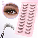 3/10 pairs Natural Lashes Mink Fluffy False Eyelashes Make up Tools Wispy Half Eyelashes 3D Cat Eye Eyelash Extensions Faux Cils