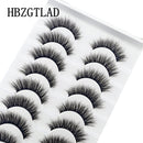 10 Pairs Natural 3d Mink Lashes Soft False Eyelashes Cross Messy Dense Eye Lashes Extension Makeup Faux Cils Maquillaje