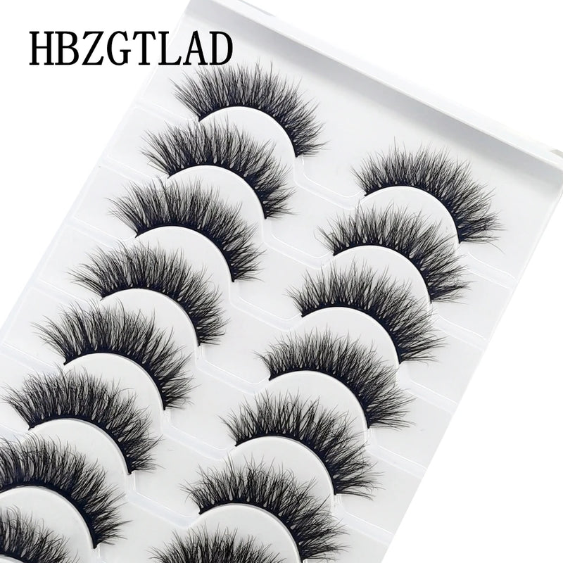 10 Pairs Natural 3d Mink Lashes Soft False Eyelashes Cross Messy Dense Eye Lashes Extension Makeup Faux Cils Maquillaje