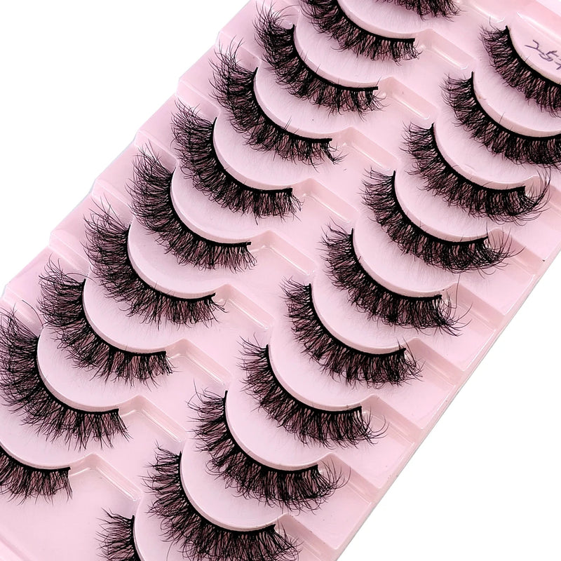 10 Pairs Natural 3d Mink Lashes Soft False Eyelashes Cross Messy Dense Eye Lashes Extension Makeup Faux Cils Maquillaje