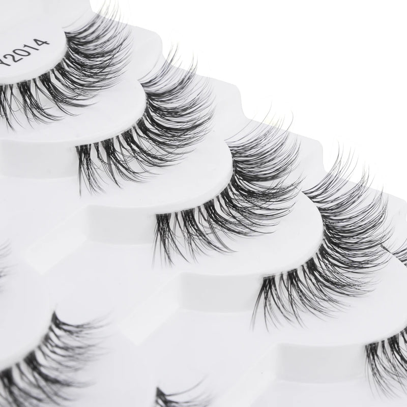 3/10 pairs Natural Lashes Mink Fluffy False Eyelashes Make up Tools Wispy Half Eyelashes 3D Cat Eye Eyelash Extensions Faux Cils