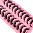 10 Pairs Natural 3d Mink Lashes Soft False Eyelashes Cross Messy Dense Eye Lashes Extension Makeup Faux Cils Maquillaje