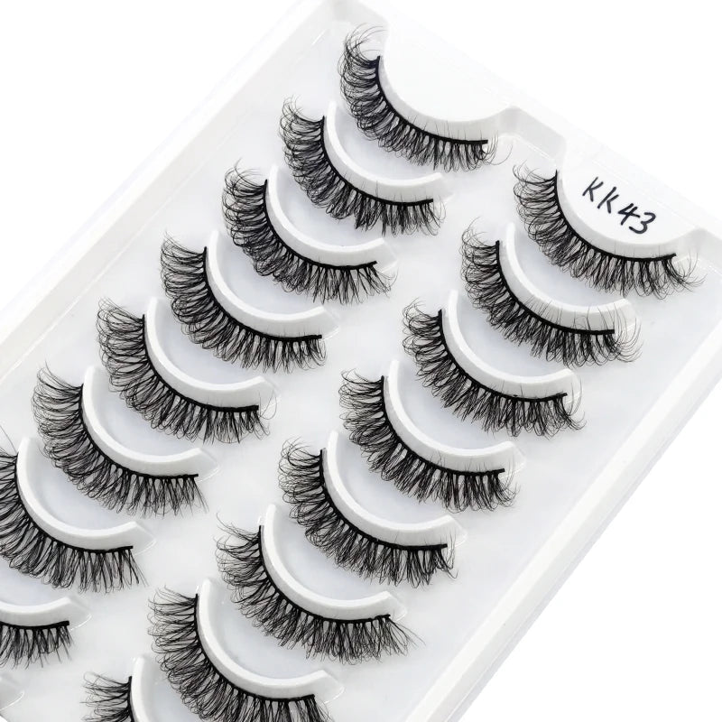 10 Pairs Natural 3d Mink Lashes Soft False Eyelashes Cross Messy Dense Eye Lashes Extension Makeup Faux Cils Maquillaje
