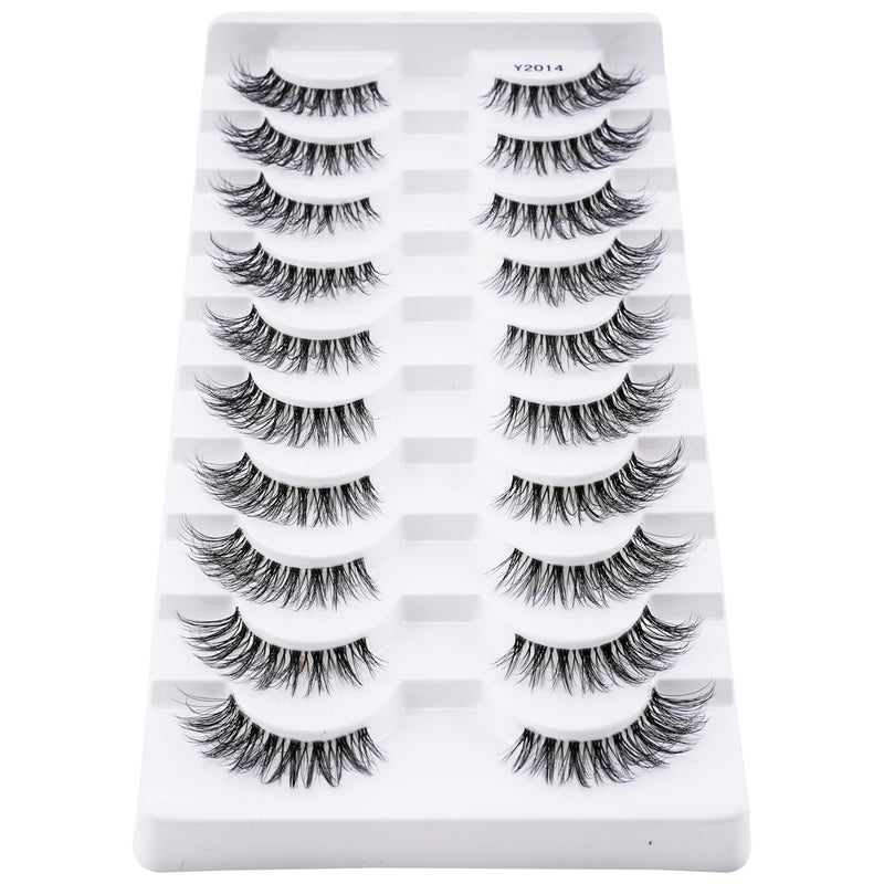 3/10 pairs Natural Lashes Mink Fluffy False Eyelashes Make up Tools Wispy Half Eyelashes 3D Cat Eye Eyelash Extensions Faux Cils