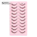 3/10 pairs Natural Lashes Mink Fluffy False Eyelashes Make up Tools Wispy Half Eyelashes 3D Cat Eye Eyelash Extensions Faux Cils