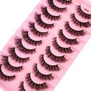 10 Pairs Natural 3d Mink Lashes Soft False Eyelashes Cross Messy Dense Eye Lashes Extension Makeup Faux Cils Maquillaje