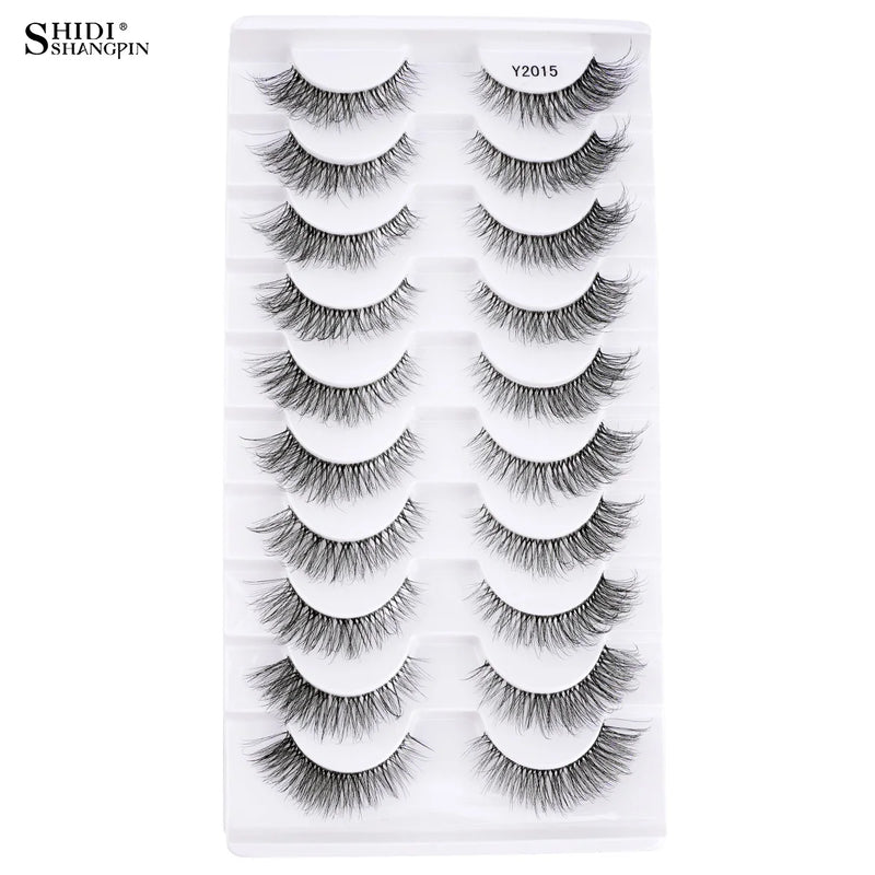 3/10 pairs Natural Lashes Mink Fluffy False Eyelashes Make up Tools Wispy Half Eyelashes 3D Cat Eye Eyelash Extensions Faux Cils