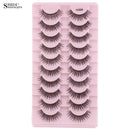 3/10 pairs Natural Lashes Mink Fluffy False Eyelashes Make up Tools Wispy Half Eyelashes 3D Cat Eye Eyelash Extensions Faux Cils