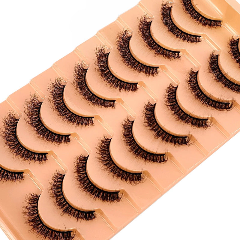 10 Pairs Natural 3d Mink Lashes Soft False Eyelashes Cross Messy Dense Eye Lashes Extension Makeup Faux Cils Maquillaje