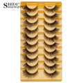 3/10 pairs Natural Lashes Mink Fluffy False Eyelashes Make up Tools Wispy Half Eyelashes 3D Cat Eye Eyelash Extensions Faux Cils