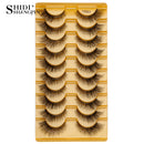 3/10 pairs Natural Lashes Mink Fluffy False Eyelashes Make up Tools Wispy Half Eyelashes 3D Cat Eye Eyelash Extensions Faux Cils