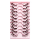 3/10 pairs Natural Lashes Mink Fluffy False Eyelashes Make up Tools Wispy Half Eyelashes 3D Cat Eye Eyelash Extensions Faux Cils