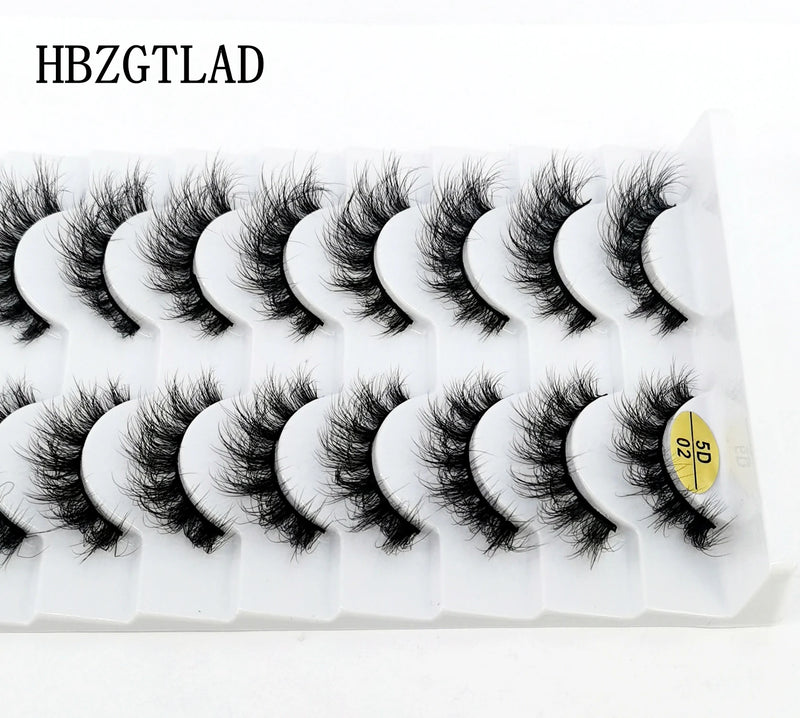 10 Pairs Natural 3d Mink Lashes Soft False Eyelashes Cross Messy Dense Eye Lashes Extension Makeup Faux Cils Maquillaje