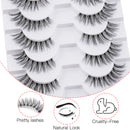 3/10 pairs Natural Lashes Mink Fluffy False Eyelashes Make up Tools Wispy Half Eyelashes 3D Cat Eye Eyelash Extensions Faux Cils