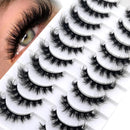 10 Pairs Natural 3d Mink Lashes Soft False Eyelashes Cross Messy Dense Eye Lashes Extension Makeup Faux Cils Maquillaje