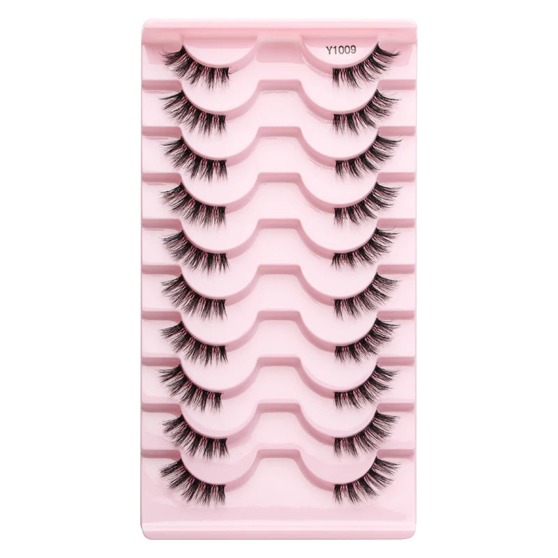 3/10 pairs Natural Lashes Mink Fluffy False Eyelashes Make up Tools Wispy Half Eyelashes 3D Cat Eye Eyelash Extensions Faux Cils