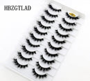 10 Pairs Natural 3d Mink Lashes Soft False Eyelashes Cross Messy Dense Eye Lashes Extension Makeup Faux Cils Maquillaje