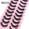 10 Pairs Natural 3d Mink Lashes Soft False Eyelashes Cross Messy Dense Eye Lashes Extension Makeup Faux Cils Maquillaje