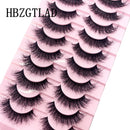 10 Pairs Natural 3d Mink Lashes Soft False Eyelashes Cross Messy Dense Eye Lashes Extension Makeup Faux Cils Maquillaje