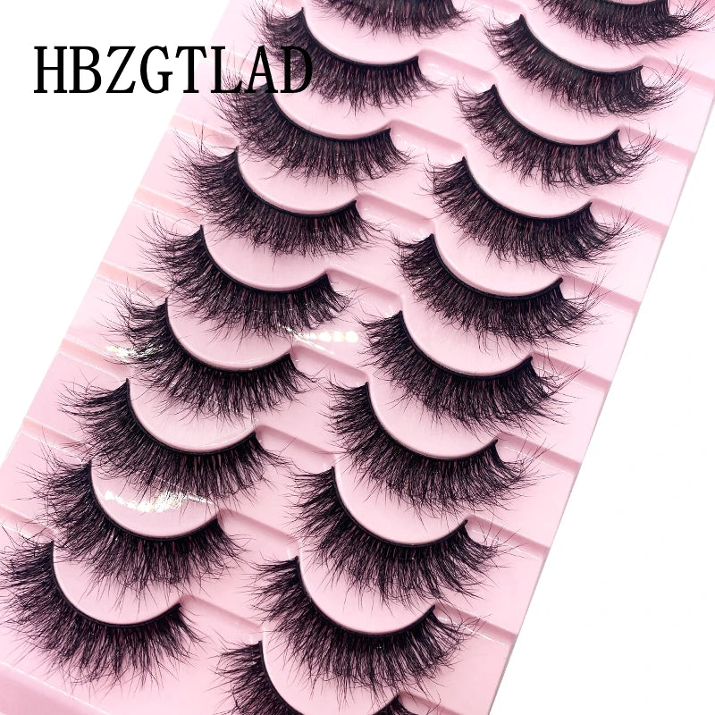 10 Pairs Natural 3d Mink Lashes Soft False Eyelashes Cross Messy Dense Eye Lashes Extension Makeup Faux Cils Maquillaje