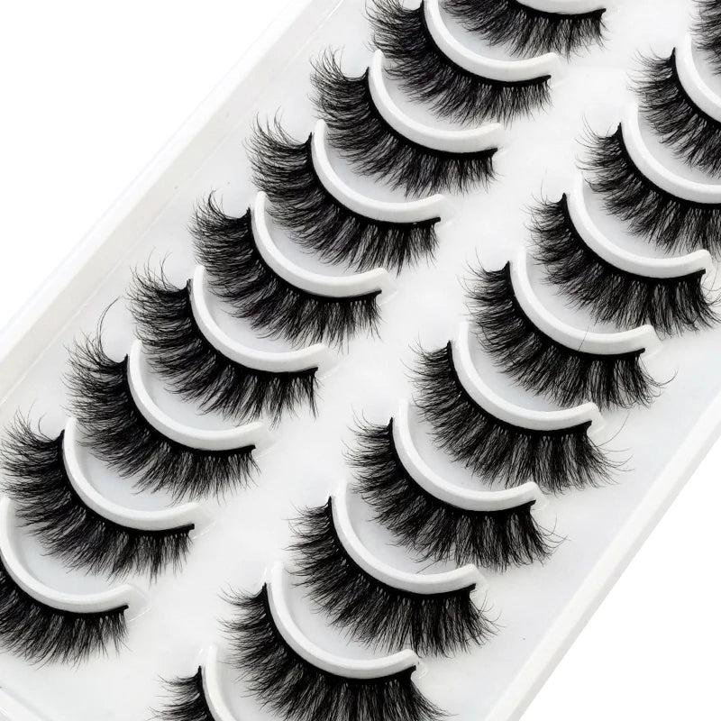10 Pairs Natural 3d Mink Lashes Soft False Eyelashes Cross Messy Dense Eye Lashes Extension Makeup Faux Cils Maquillaje
